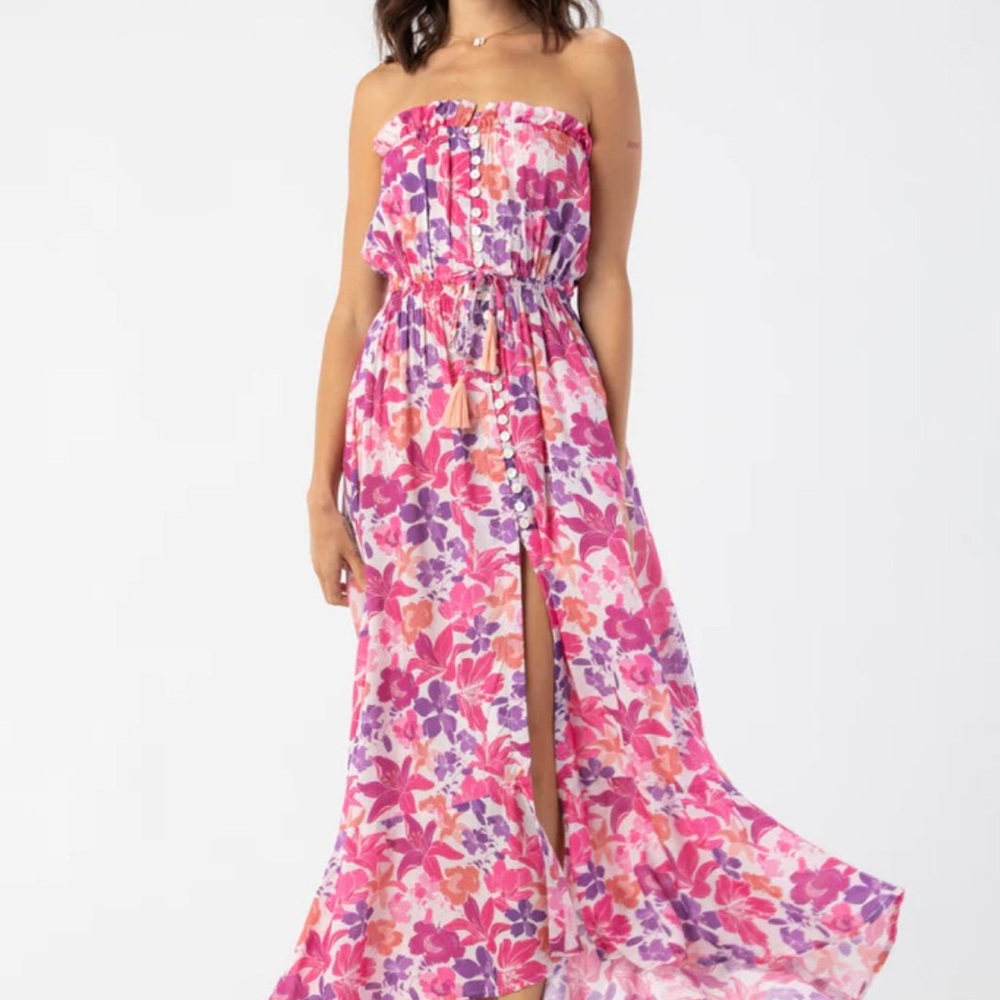 Floral Strapless Maxi Dress